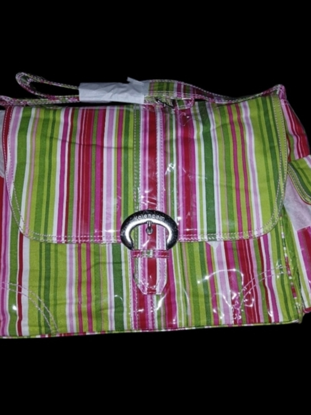 Kalencom Striped Pink & Green Baby Bag - Picture 2 of 10